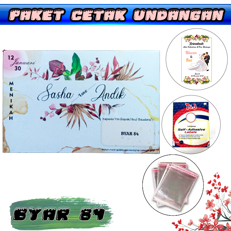 Paket Cetak Blangko Undangan atau Kertas Undangan Pernikahan atau Khitan BYAR 84 NEW DESIGN 2023