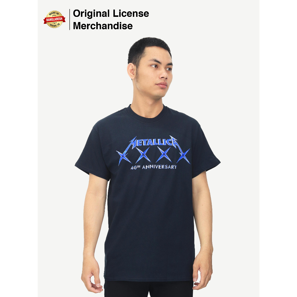 Kaos Baju Premium Pendek Katun Pria Cowok Casual Import Motif Band Musik METALLICA Original 40 Xxxx