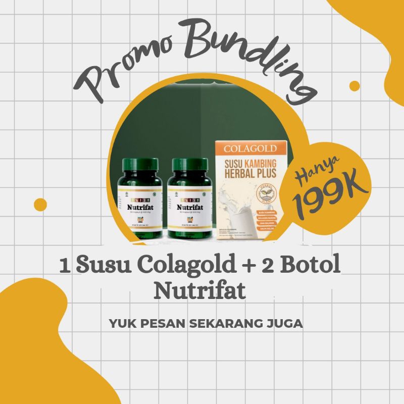 

Susu Tulang dan Sendi Orang Tua Susu Colagold Paket Bundling 2 Botol Nutrifat + 1 Susu Colagold
