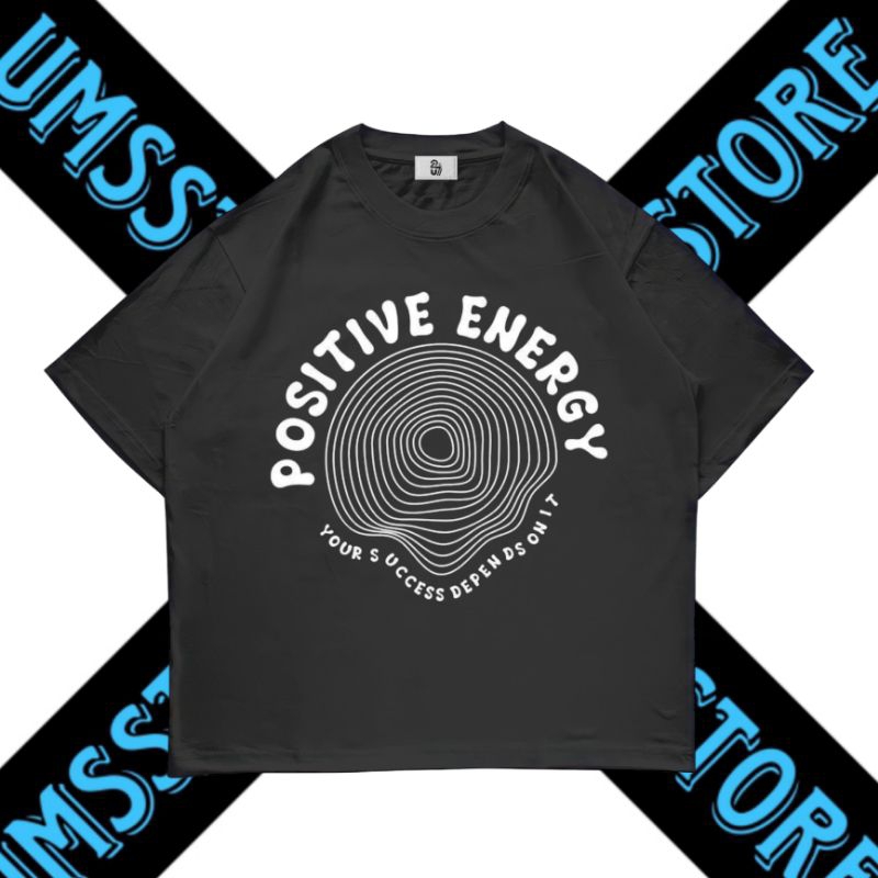 UMSSTORE | KAOS BAJU POSITIVE ENERGY | T-SHIRTS HITAM VINTAGE | COTTON COMBED | BOTLEG | RAP TEE | M