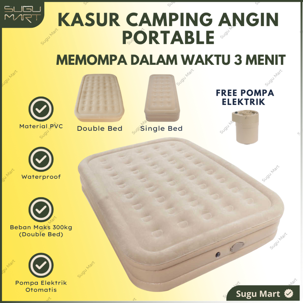 Kasur Camping Angin Waterproof | Kasur Camping Angin Inflatable | Matras Tidur Camping Outdoor Porta