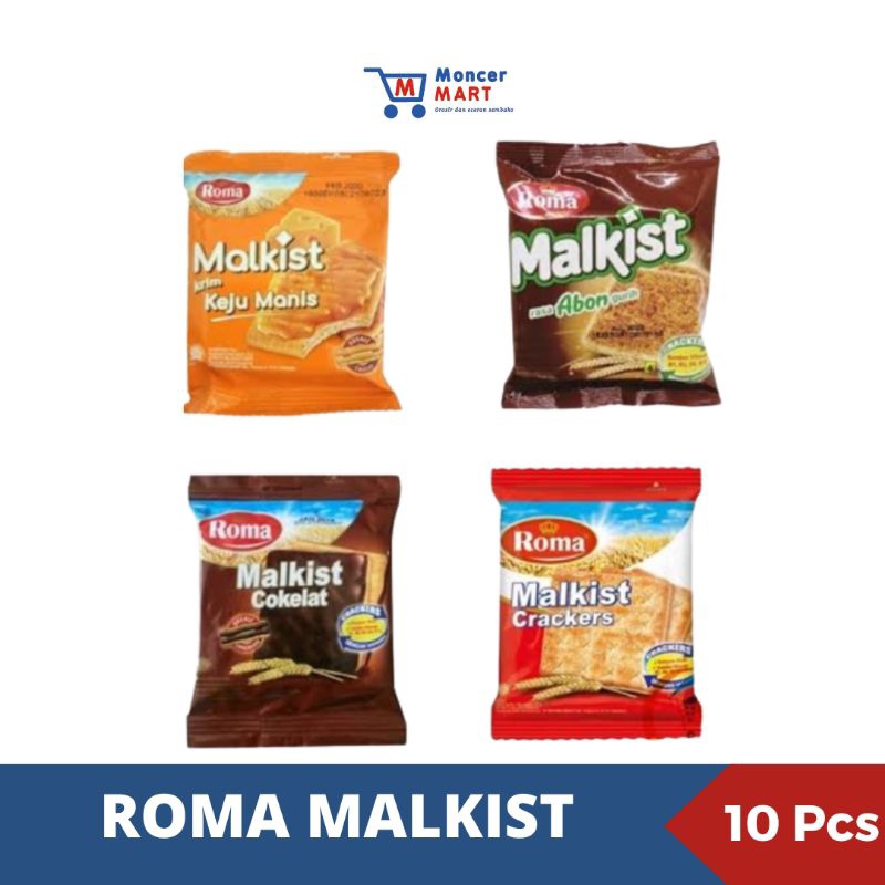 

Roma Malkist Renceng Isi 10 Rasa Keju | Abon | Cokelat | Crackers Original