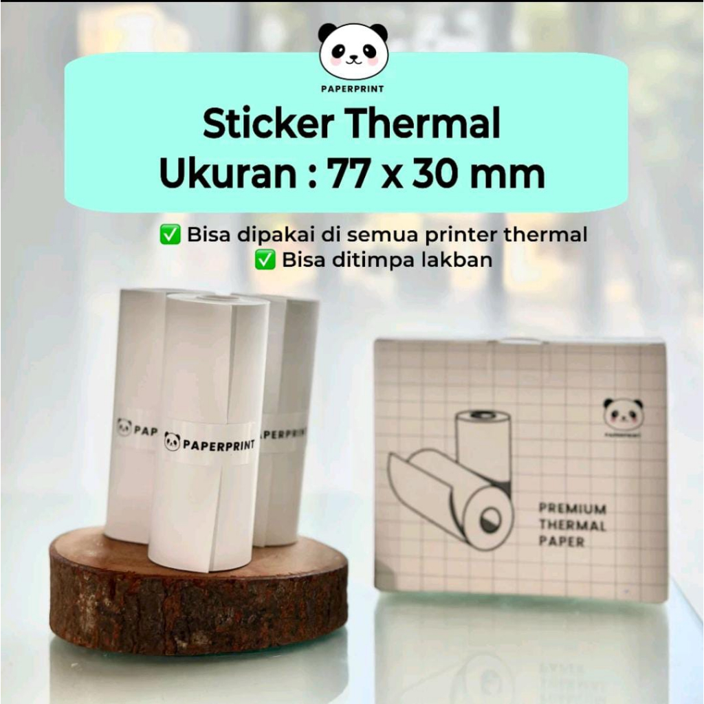 

WHITE STICKER 77x30mm IMPOR Sticker Thermal Resi Peripage Paperang