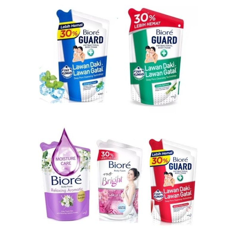 Biore Guard Lively Refresh / Deep Pore Cleansing Technology / Relaxing Aromatic / Lovely Sakura / Ac