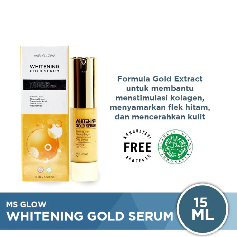 ⚡MS GLOW ALL SERUM WHITENING GOLD ACNE LIFTING PEELING LUMINOUS WHITECELL DNA WHITE CELL DARK SPOT P