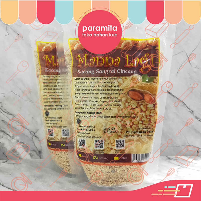 

Manna Lagi Kacang Sangrai Cincang Sedang 1 Dus isi 10 pcs x 500 gr