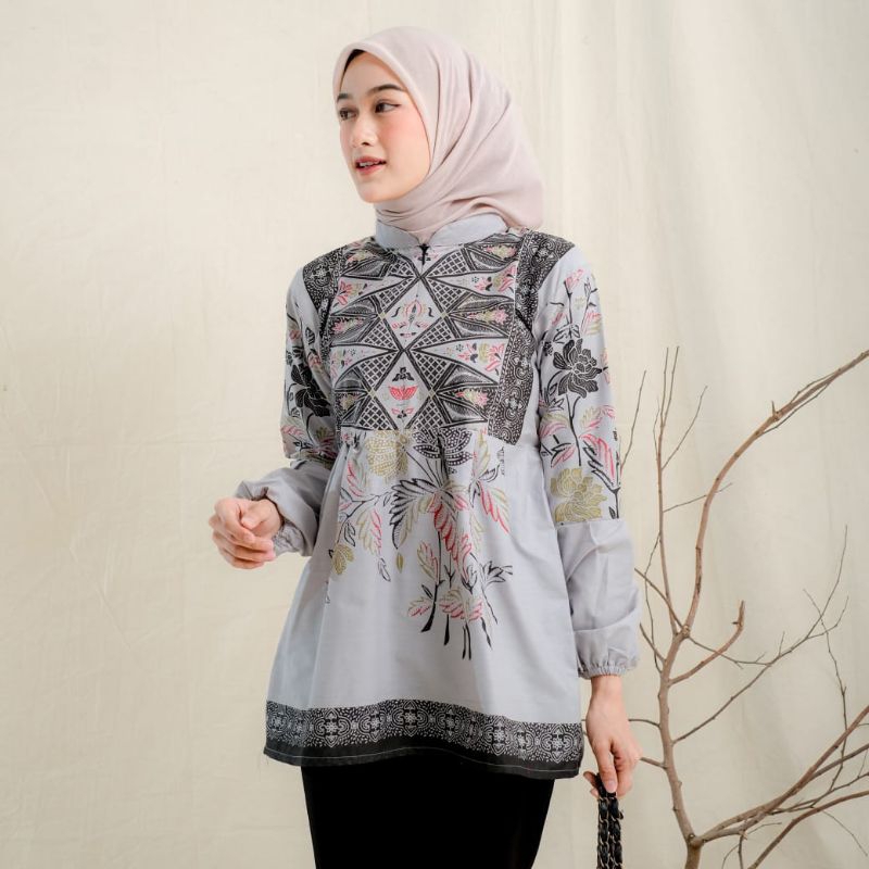 BAJU BATIK WANITA MODERN MONALISA GENES M,L,XL asli PEKALONGAN