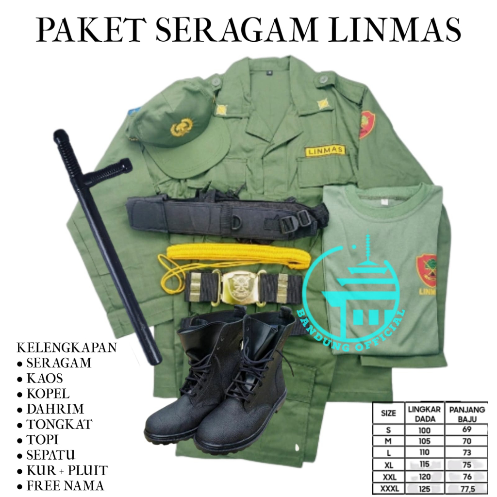 GROSIR SERAGAM LINMAS LENGKAP / SERAGAM HANSIP LENGKAP, SERAGAM LINMAS TERMURAH, PAKET SERAGAM LINMA