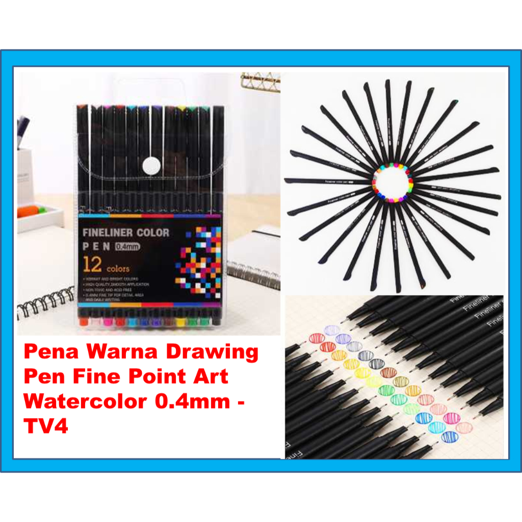 

Pena Warna Drawing Pen Fine Point Art Watercolor 0.4mm untuk menggambar, terutama untuk menggambar objek kecil dan membutuhkan ketepatan yang tinggi. Berkat mata pena yang kecil dan lancip membuat proses menggambar jadi lebih mudah- TV4