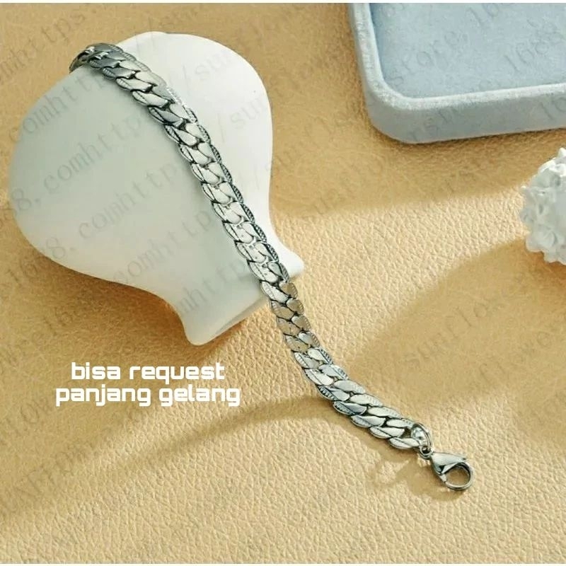 GELANG TANGAN PRIA WANIT GELANG TITANIUM ANTI KARAT