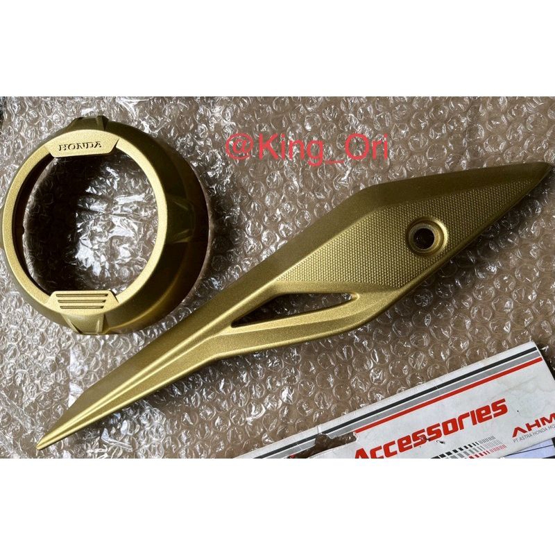 Garnish Knalpot Garnish Kipas Honda Beat Deluxe 2020-2022 Ori Gold