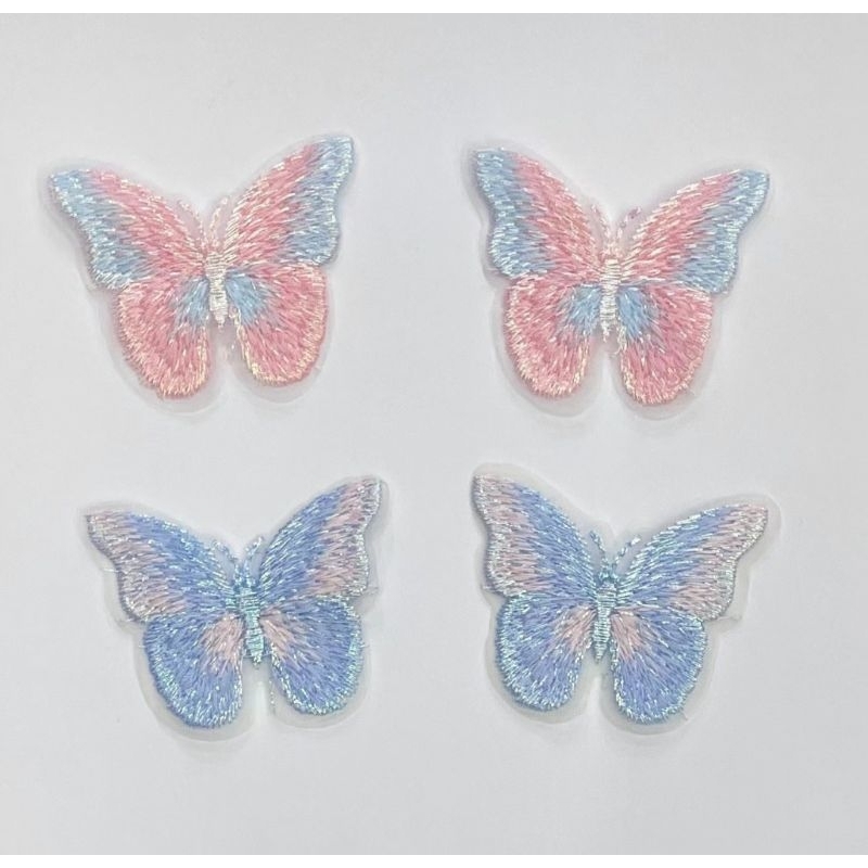 Aplikasi kupu kupu bordir pastel patch kupu kupu renda kupu kupu