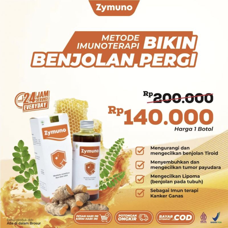 

ZYMUNO ASLI Herbal Madu Imunoterapi Benjolan Kanker Miom Kista Tumor