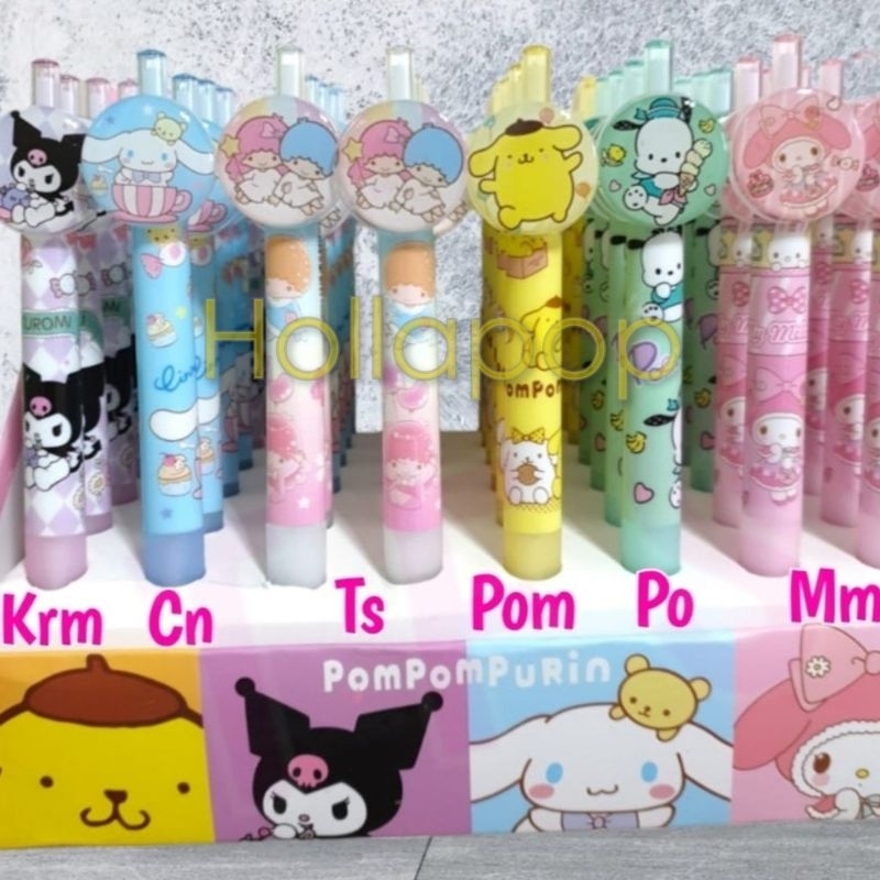 

HOP Bolpen pen Kuromi My Melody Cinnamoroll Pochacco Pompompurin Twin Stars bulat
