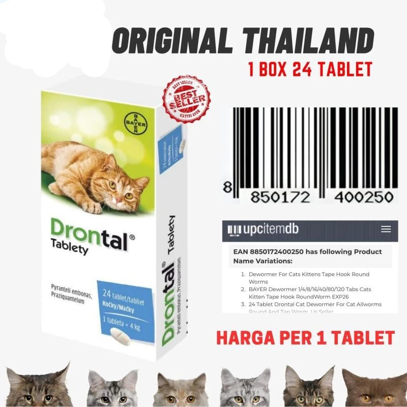 Drontal Cat 1 Tablet / Obat Kucing Drontal