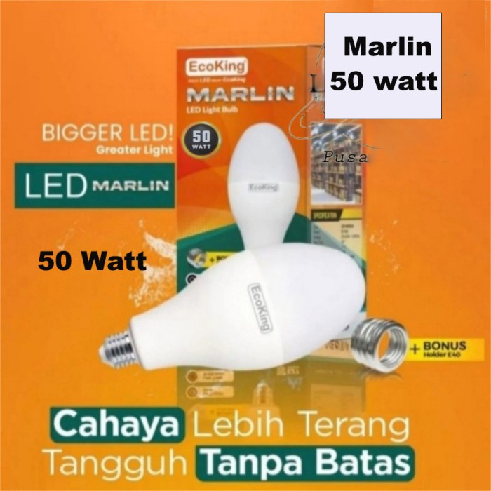 Lampu LED Jumbo Ecoking Marlin 50 Watt Putih E27 & E40 Lampu Jalan