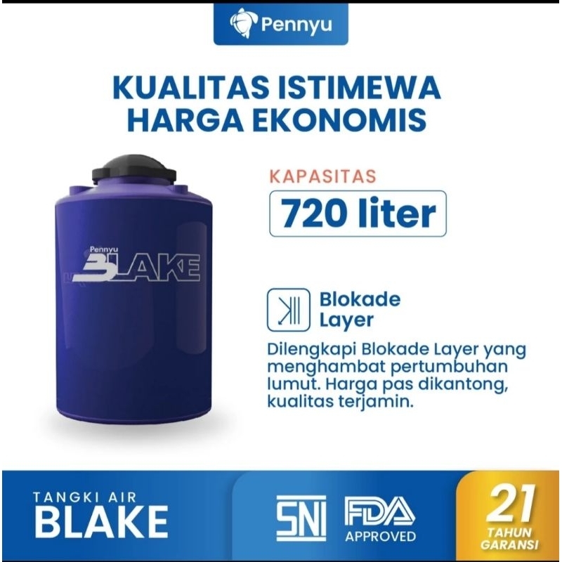 Tangki Air / Toren Air | Tandon Air Penyu Blake 720 Liter | Free Ongkir Jateng, DIY & Jatim