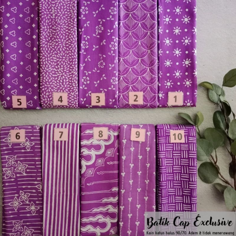 Kain Batik Cap Katun Halus Ungu Kain Batik Ungu Seragam Batik Kantor Seragam Kerja