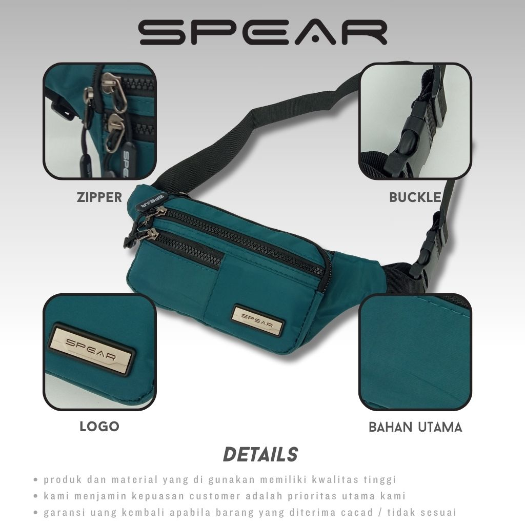 value pack spear wb-6028 tas pinggang pria anti air waistbag wanita tas distro pria wb