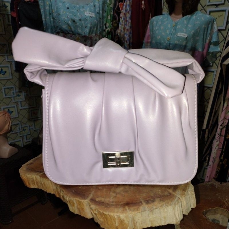 Tas Pesta Tali Pita Warna Lilac