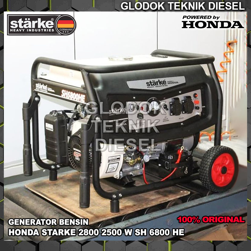 Honda Genset Generator Bensin 2800 2500 Watt SH 6800 HE SH6800HE Electric Start Starter Starke Original Terbaik Gasoline 4 Tak Stroke GP 200 GP200