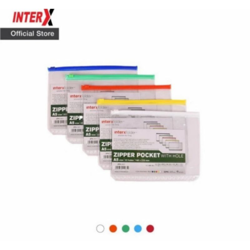 

Zipper Pocket binder Divider B5 InterX W/Hole pembatas Lose leaf