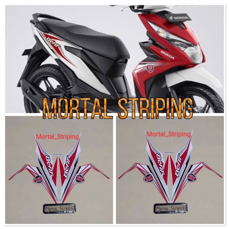 STIKER STRIPING LIS BODY BEAT FI ESP 2019 MERAH PUTIH