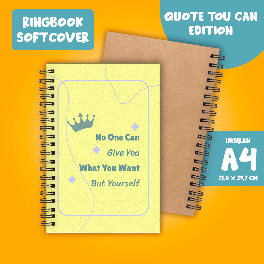 

Softcover Buku Tulis Catatan buku notebook buku diary Notebook Ring Spiral A4 60 Lembar koleksi gambar Quote You Can part 1