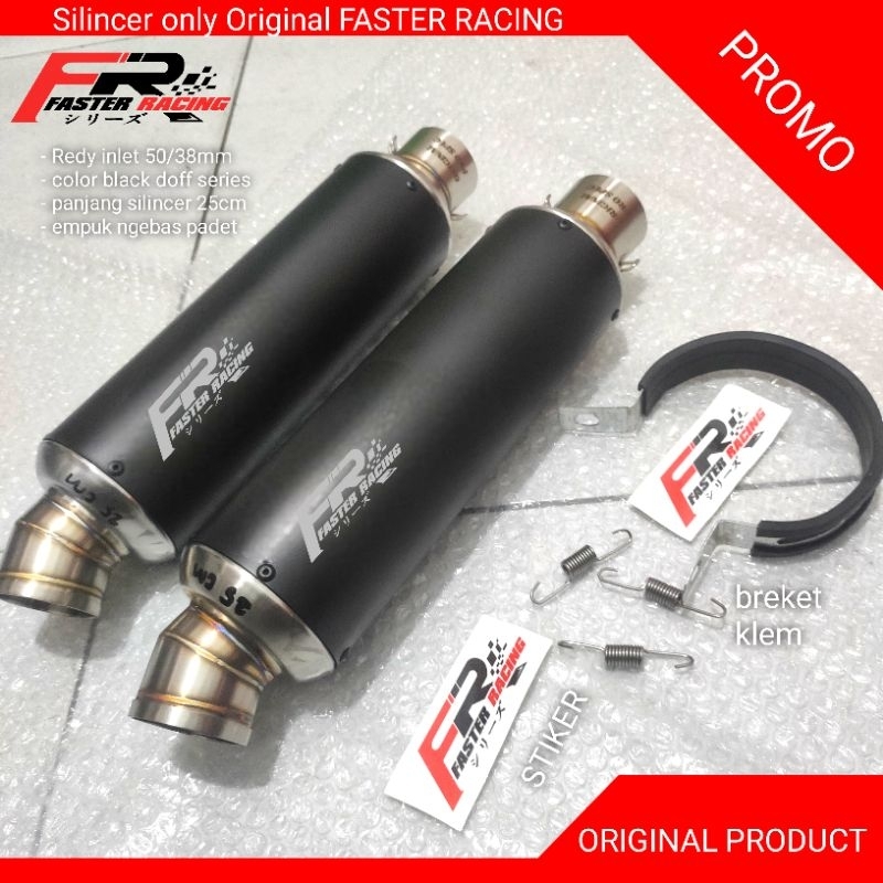 Knalpot Silincer only Inlet 50/38 Original FASTER RACING Type Pj-pro Doff Series