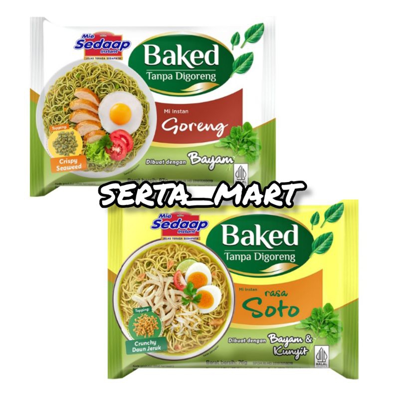 

Sedaap Baked Mie Instan Soto 76gr / Goreng 87gr - Mi Instan - Mie Sedaap