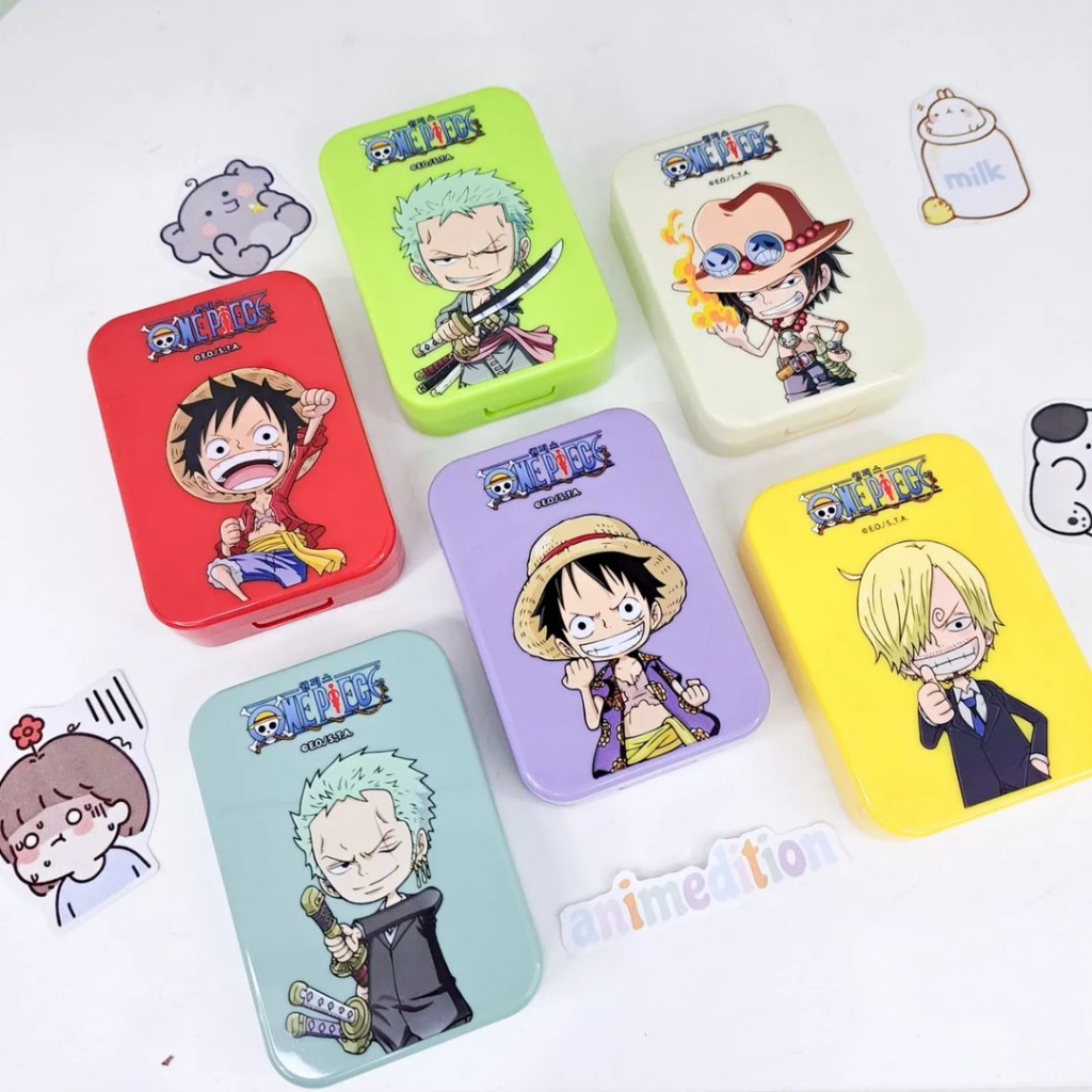 Case Softlens One Piece Tempat Lensa Mata Anime Luffy Zoro Sanji Ace