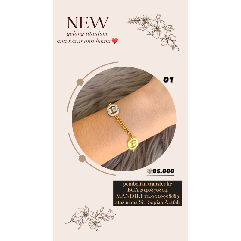 Gelang wanita Titanium Anti karat Anti hitam -Elegant mewah