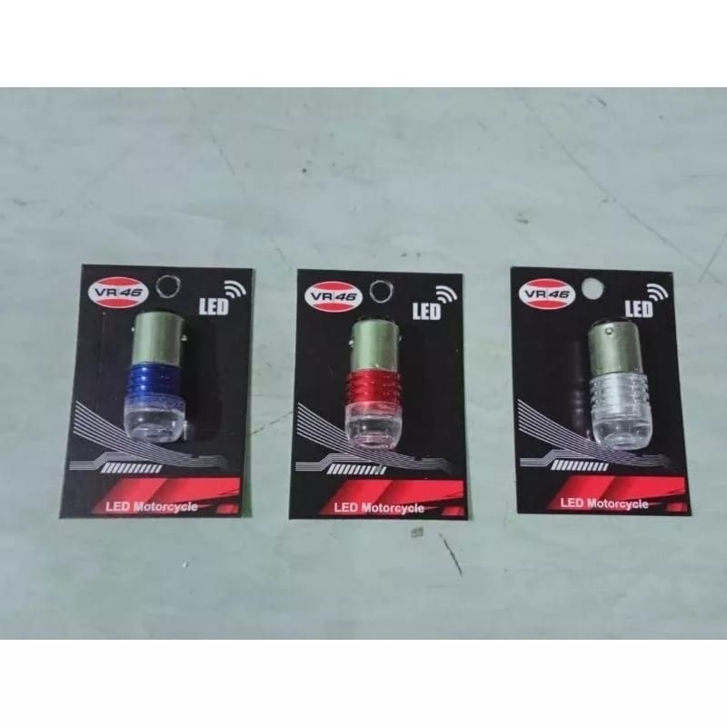 LAMPU STOP REM BELAKANG BULAT ULIR 3 MATA KEDIP MOTOR MATIC BEBEK MOGE 1157 12V BOLA BERHENTI BOHLAM