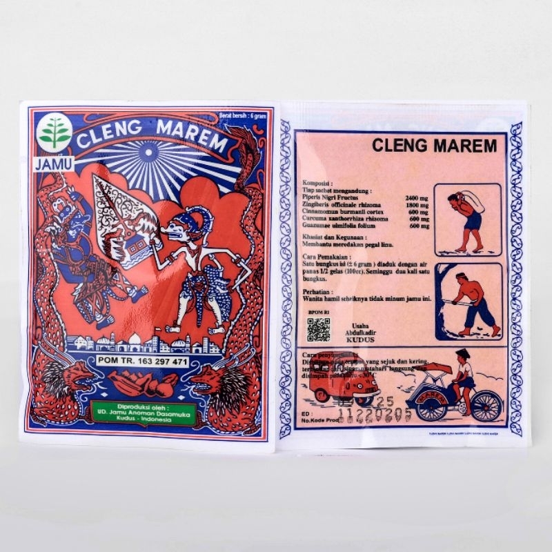 Jamu  Pegal Linu Serbuk Cleng Marem  Cap Wayang Original /Sachet
