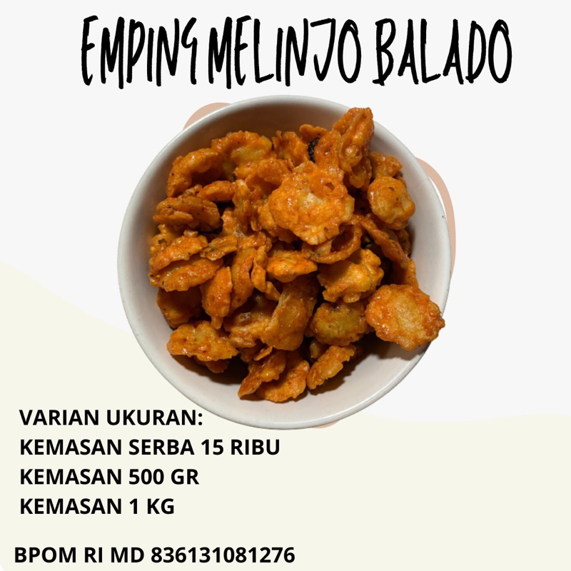 

1 KG KEMASAN EMPING MELINJO BALADO RASA PEDAS MANIS DAN RENYAH