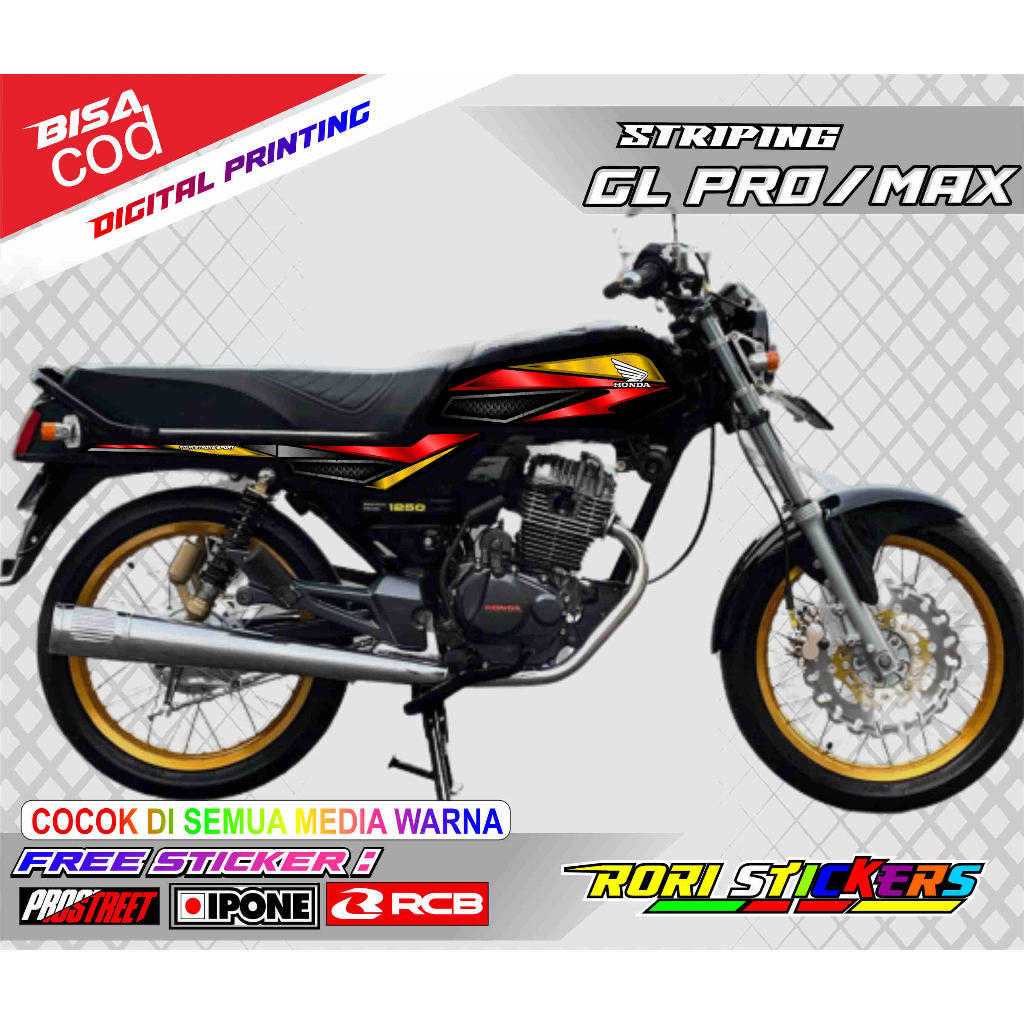 STRIPING VARIASI HONDA GL PRO - GL MAX / STICKER LIST VARIASI MOTOR GL PRO - GL MAX