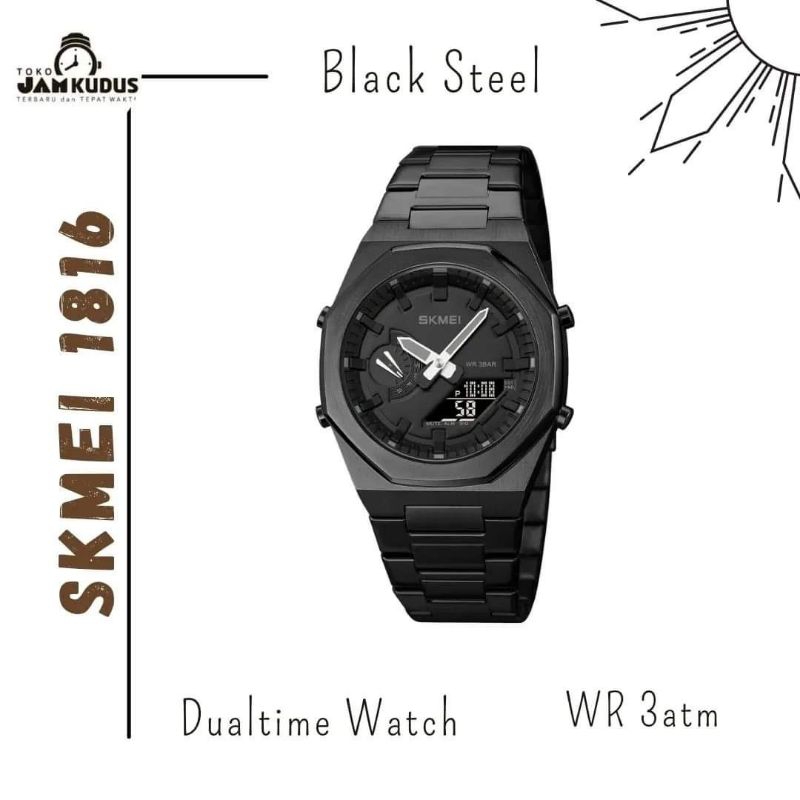 Jam Tangan SKMEI 1816 Black ORIGINAL