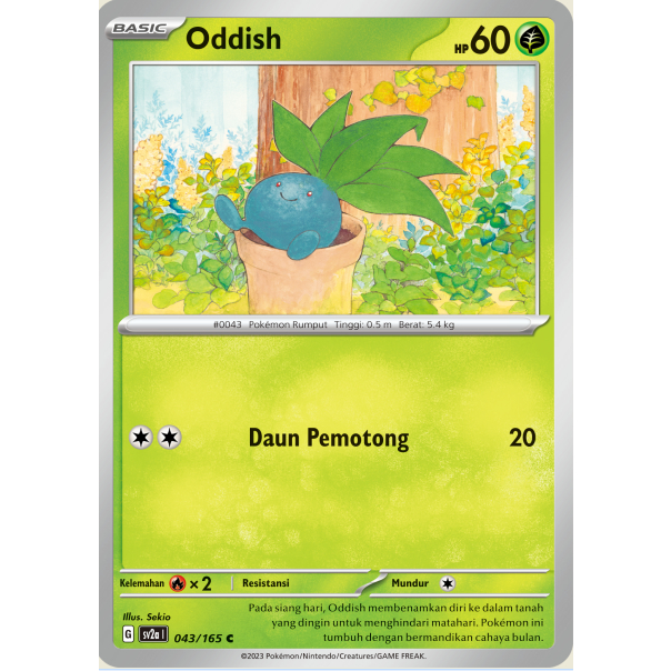 POKEMON TCG INDONESIA ODDISH SV2A 043/165
