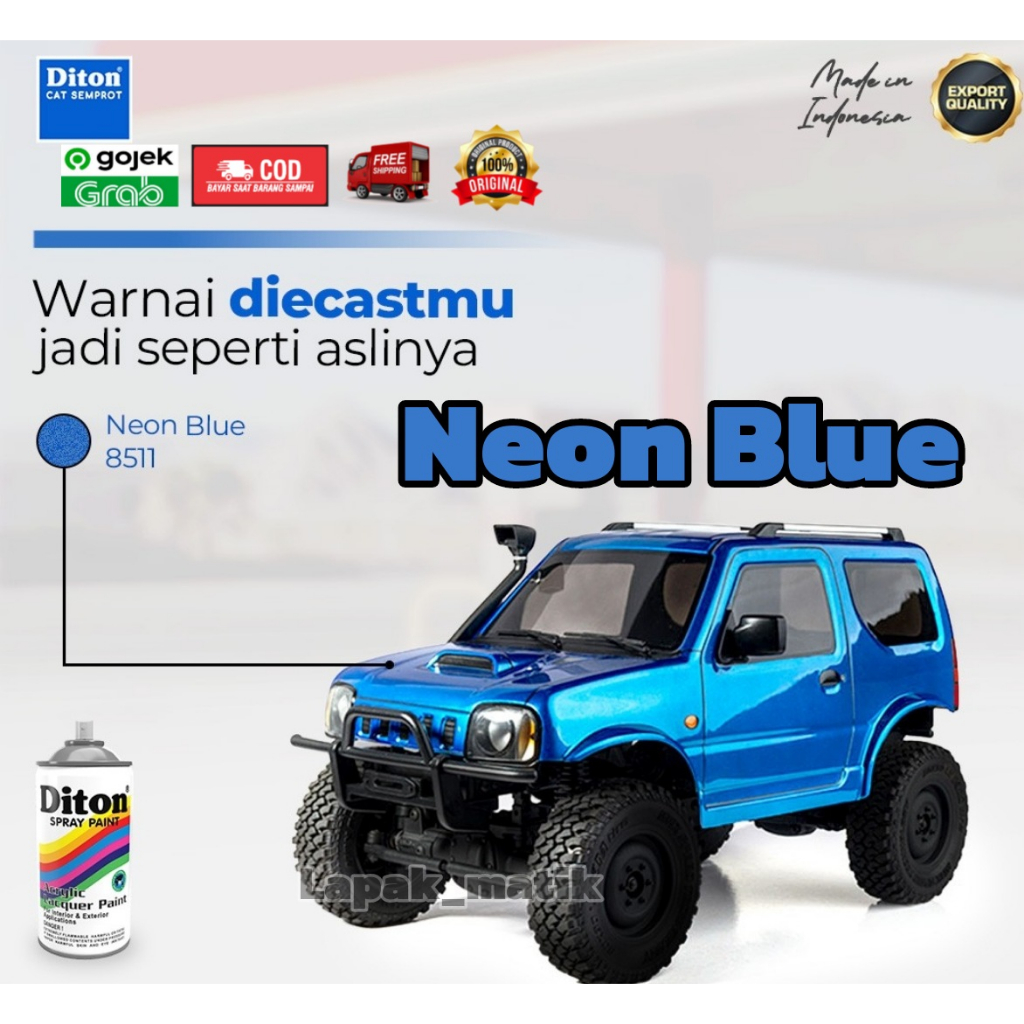 Pilok Pilox DITON NEON BLUE 8511 BIRU METALIK 300ml Cat Semprot Pylox