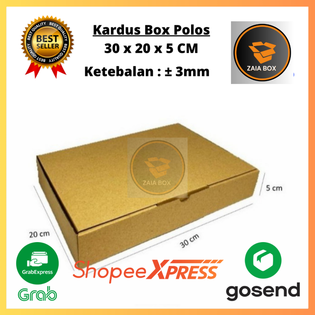 

Kardus Karton Packaging Box 30 x 20 x 5 cm - Die Cut