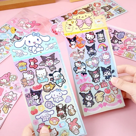 

Stiker Hologram SANRIO Hello Kitty Melody Kuromi Sticker Deco Sanrio