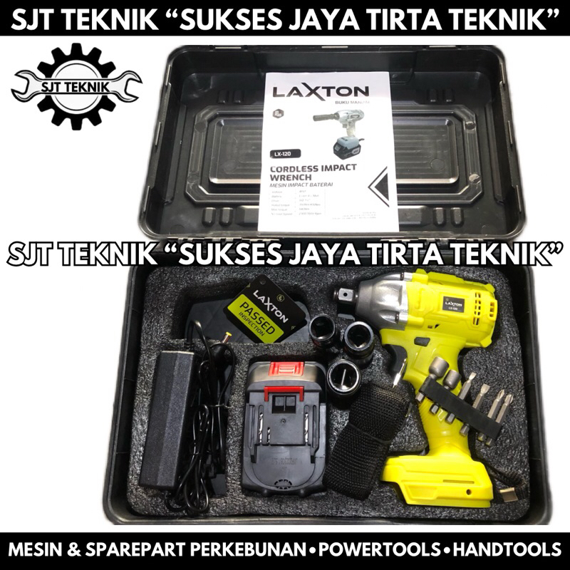 Mesin bor impact batrai pembuka baut ban mobil motor laxton lx120 impact wrench cordless brushless