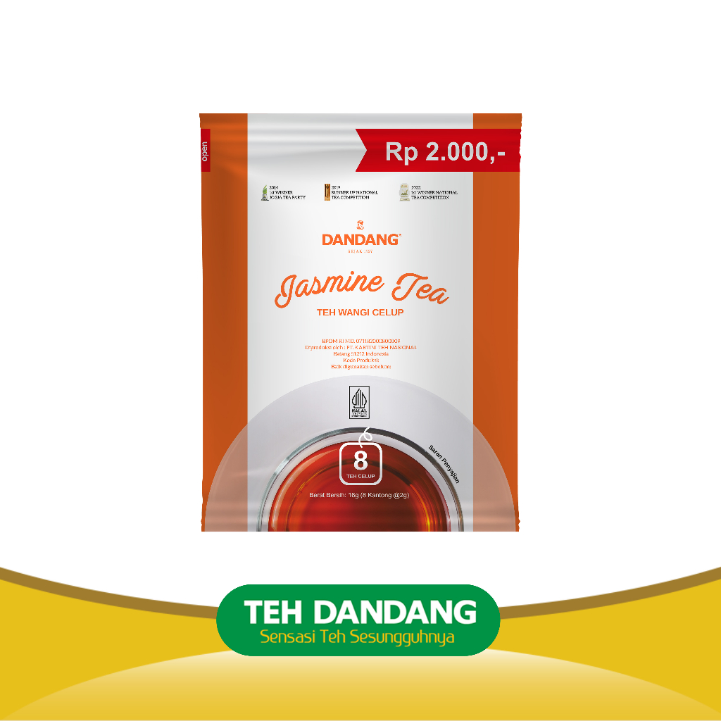 

Teh Dandang Jasmine 1 Renceng isi 10 Sachet x 8 Tea Bag 2gr