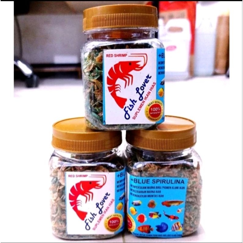 Makanan Ikan UDANG PREMIUM FISH LOVER RED BLUE YELLOW 50gr