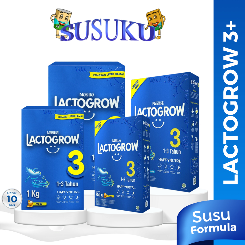 

Lactogrow 3 (1-3 tahun) 750gr/1000gr Rasa Plain/Vanila/Madu