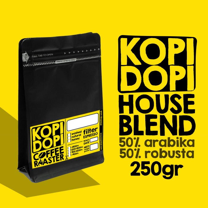 

HOUSE BLEND Espresso Es Kopi Susu 50 50 Arabika Robusta Lampung 250gr