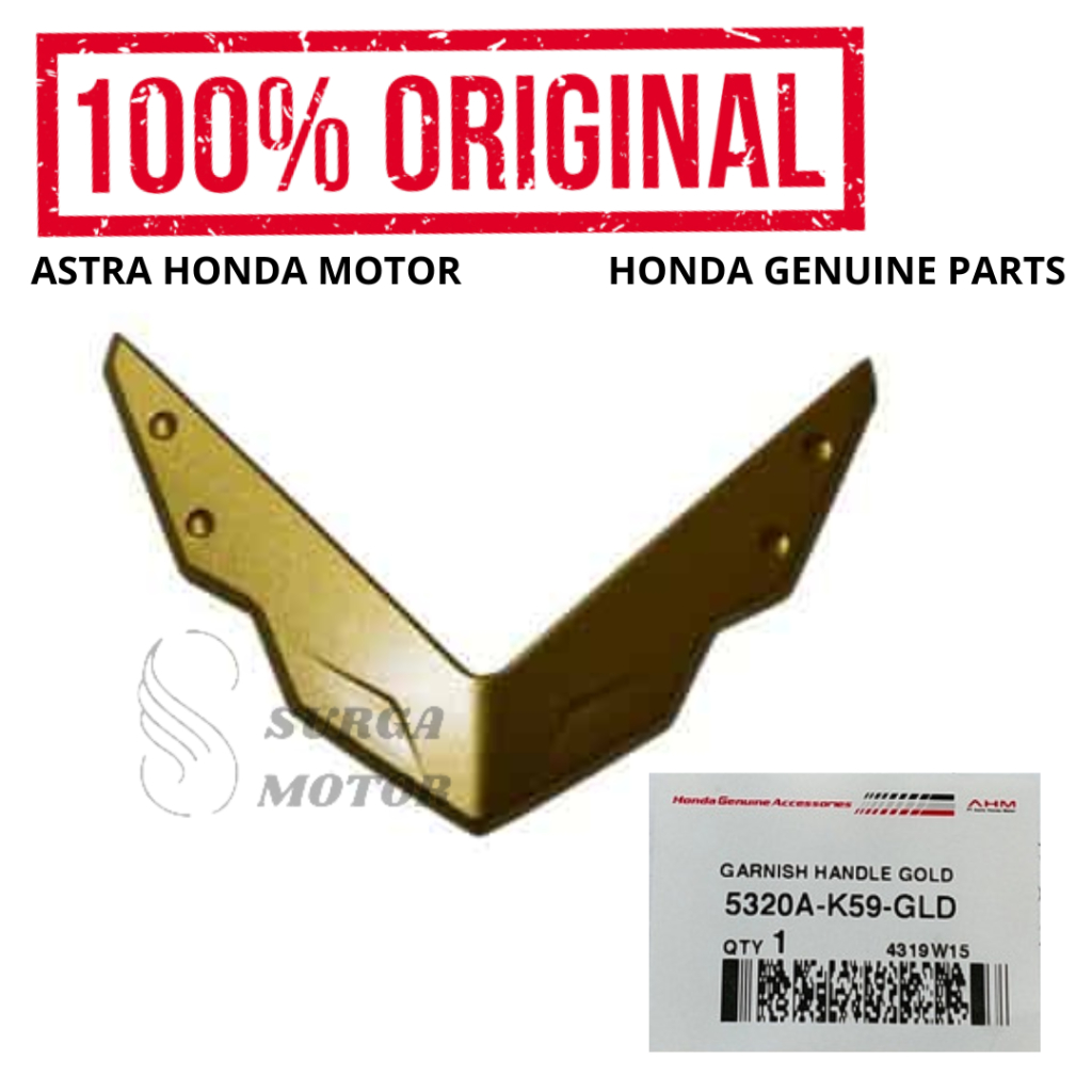 Garnish Batok Handle Steering Depan V Gold Vario 125 150 eSP K59 Original Honda AHM 5320A-K59-GLD Ak