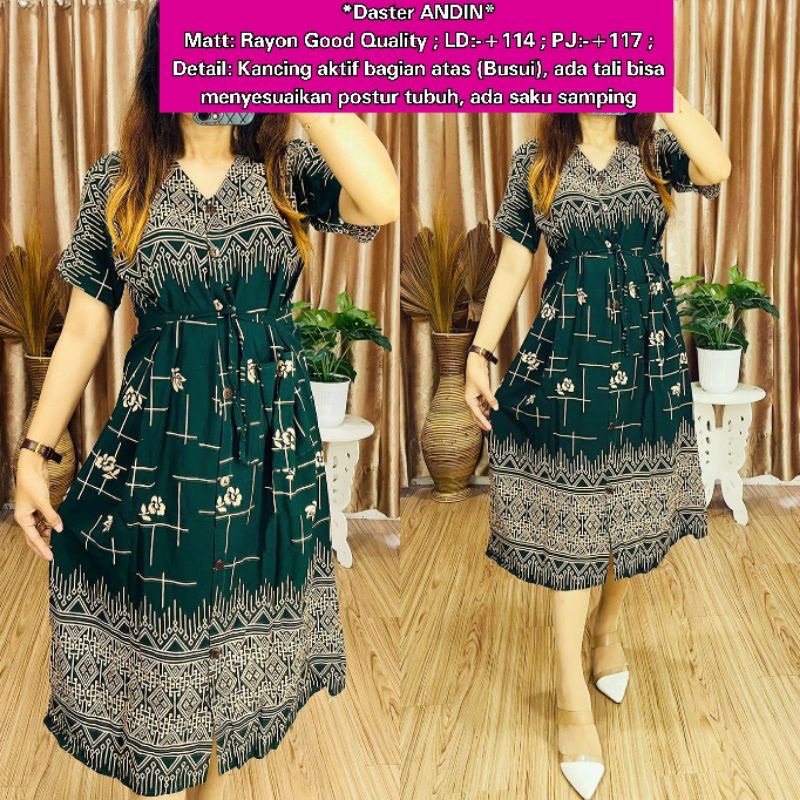 Daster Andin Pagar / Daster Andin Motif / Daster Andin Rayon / Daster BUSUI / Daster Rayon Premium /