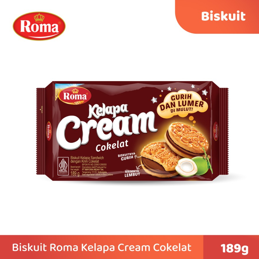 

Biskuit Roma Kelapa Cream Cokelat 189gr