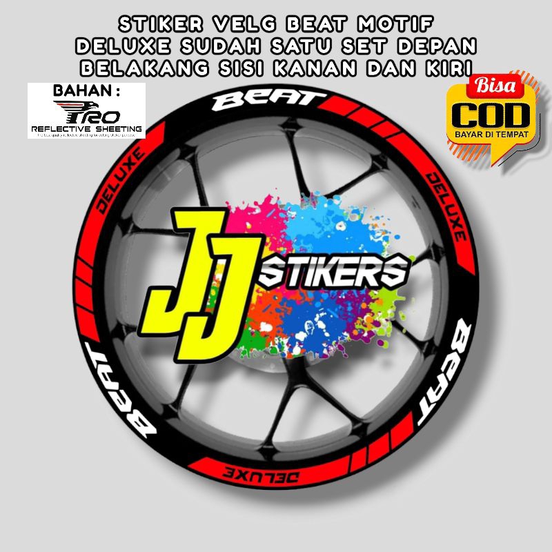 Sticker Cutting Velg Beat - Aksesoris Motor Stiker Lis Velg Beat Motif Deluxe